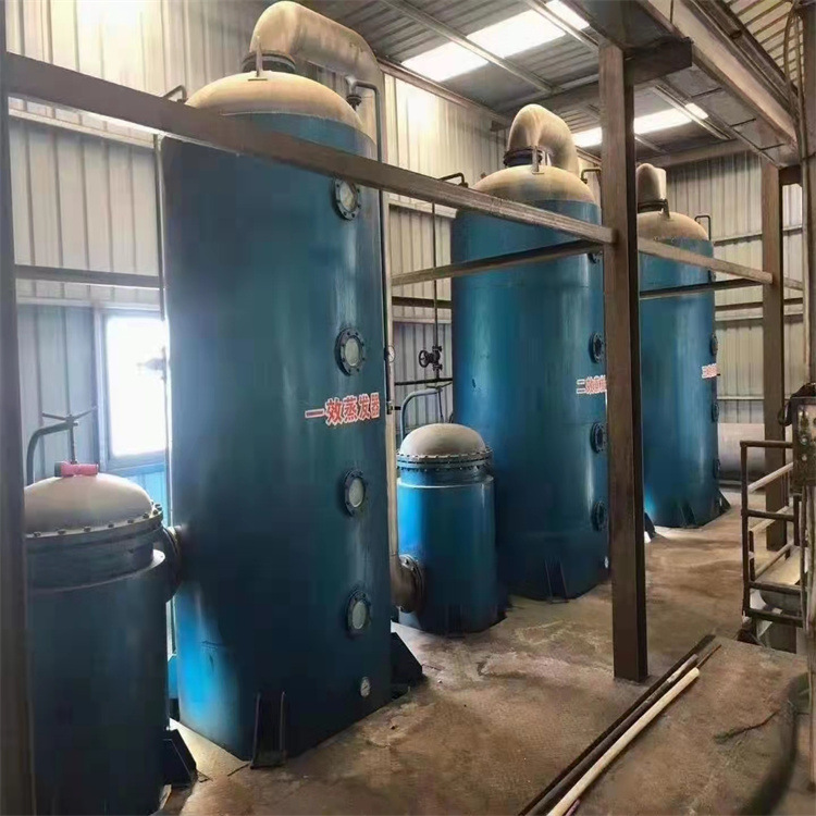 销售二手5吨废水蒸发器 三效强制循环蒸发器  材质316L带图纸