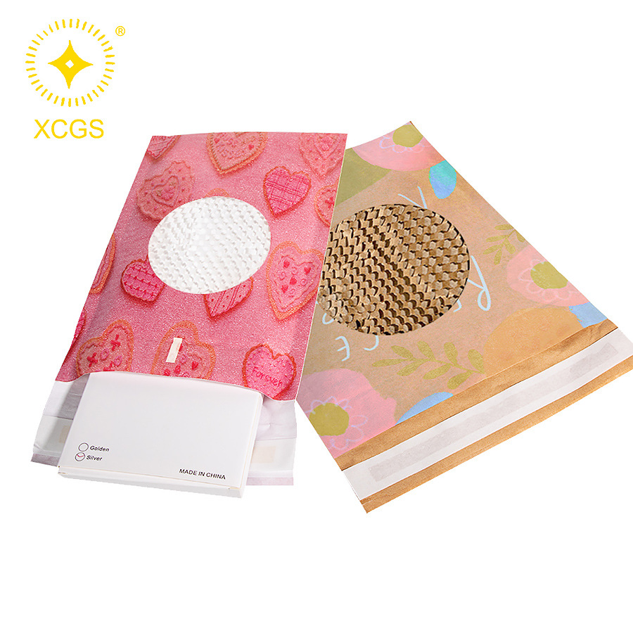 全新防震蜂窝纸包装袋快递信封袋可降解缓冲打包袋定制卡通图