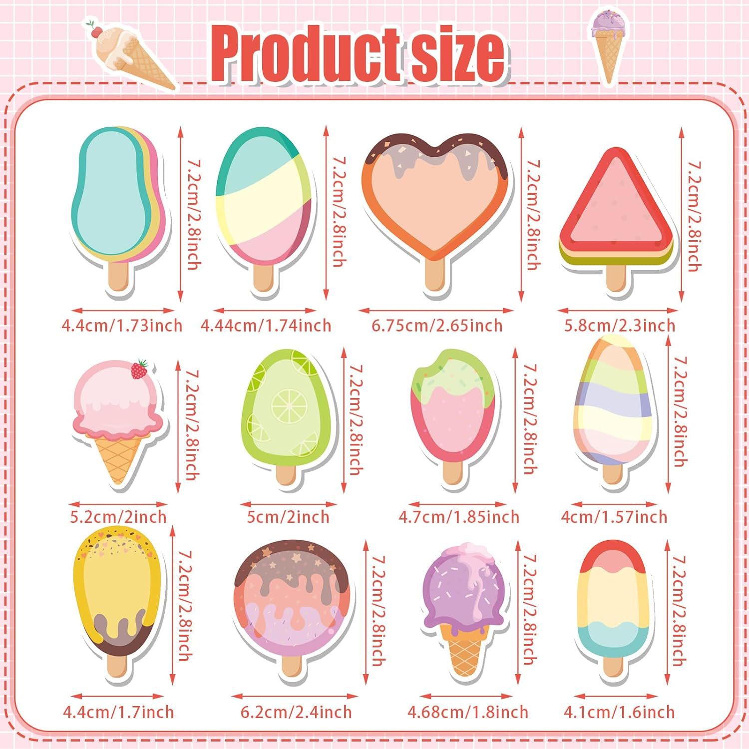 11g Weight Sticky Note Stationery Type 1 Piece, 1 Set Quantity Class, Learning, School Occasion Paper Material Ice Cream, Apple, Alarm clock, Frog Pattern Cute Style 1 Piece 1 Set Ice Cream Apple Alarm Clock Class Learning School Paper Cute Sticky Note 8