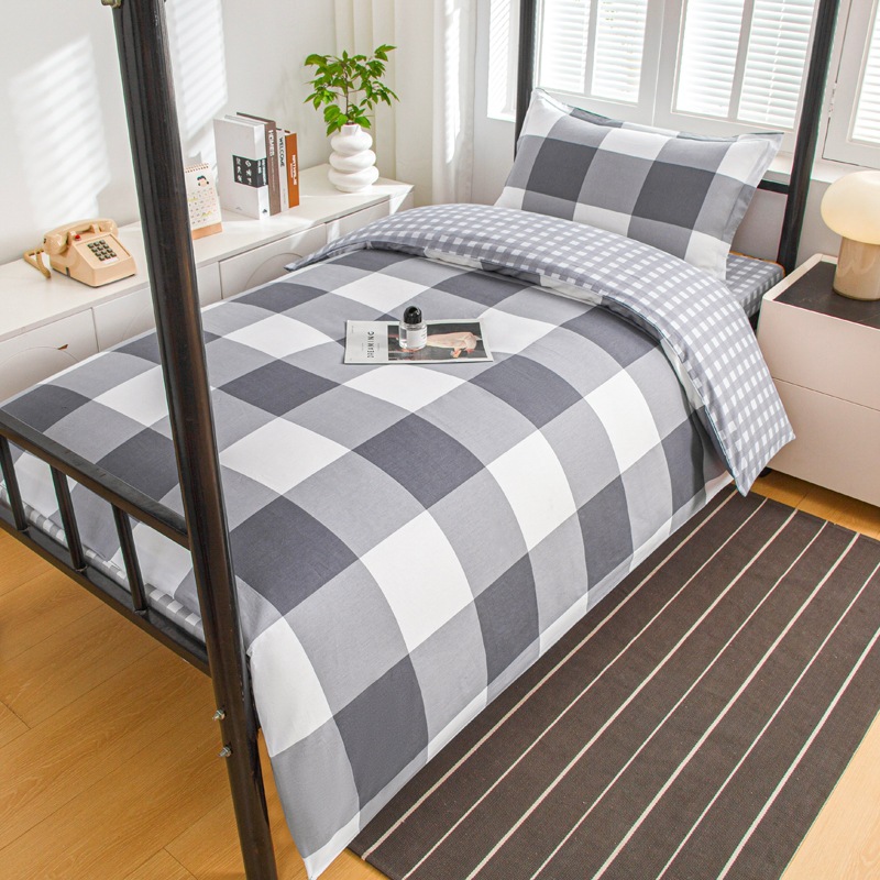 Juego de algodón de tres piezas para dormitorio de estudiantes, juego de seis piezas de algodón puro, funda de edredón, litera, kit de dormitorio, compra al por mayor