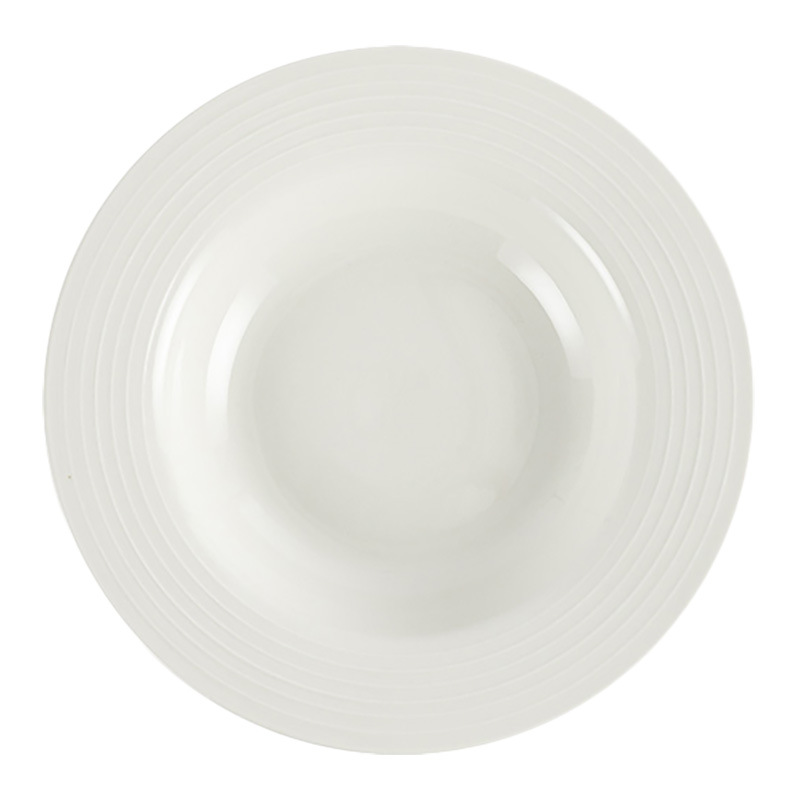 Sombrero de paja de cerámica de rosca simple, plato grande, plato de pasta, plato de verduras para el hogar, plato de ensalada, plato práctico, vajilla al por mayor