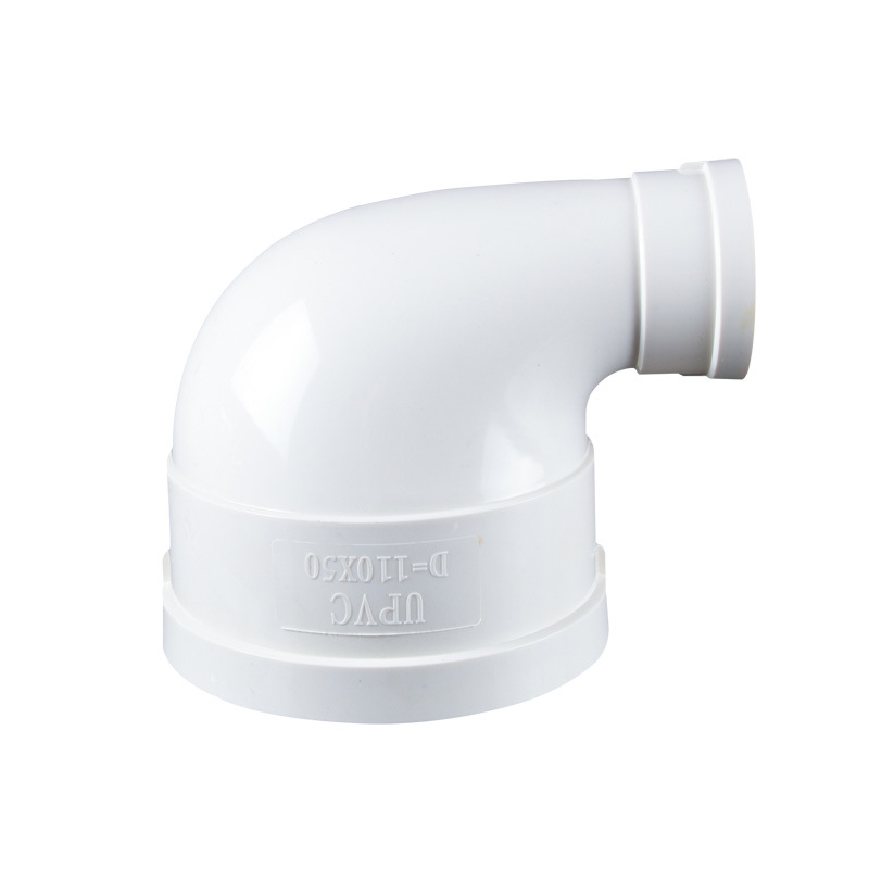 PVC drenaje que reduce el codo 200 especificación 90 grados reduciendo el codo 110*90 accesorios del drenaje del tubo del tamaño