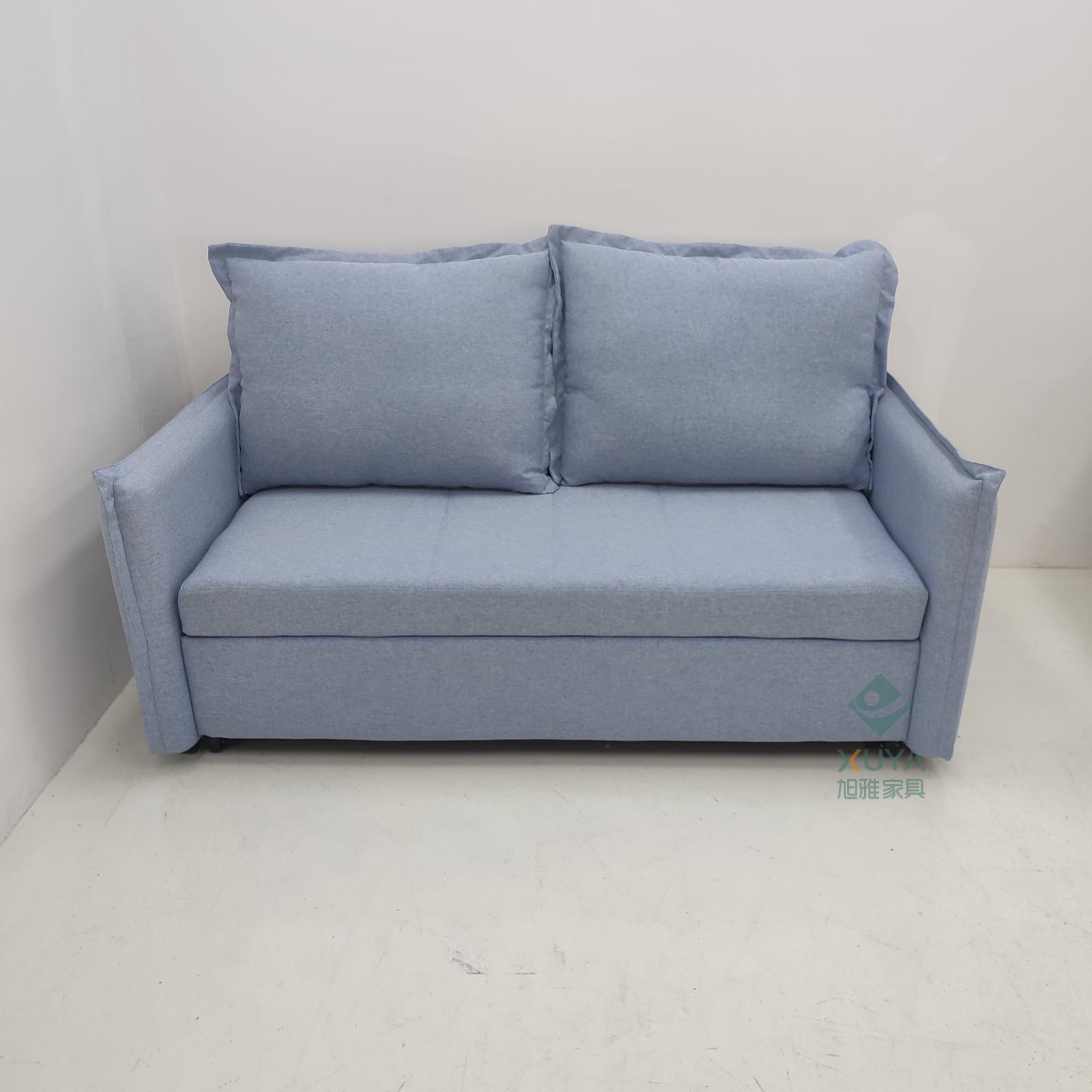 Azul claro moderno sofá cama multifuncional plegable extraíble sala de estar dormitorio pequeño sofá cama de cuero arena