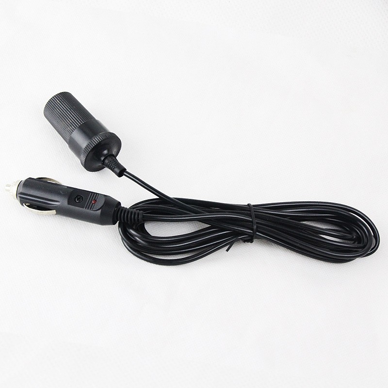 Car Electrical Appliance Cigarette Lighter Extension Cord Car Power Cord Cigarette Lighter with Male and Female Connectors 2.5m 12/24V