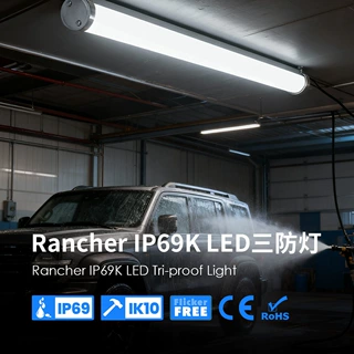 零售巨头严审工厂IP69K IK10冷库LED三防灯316不锈钢腐蚀环境工业