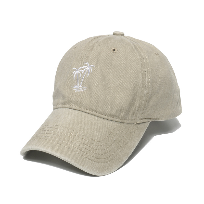 Men's Korean Style Coconut Tree Embroidery Curved Eaves Baseball Cap display picture 5
