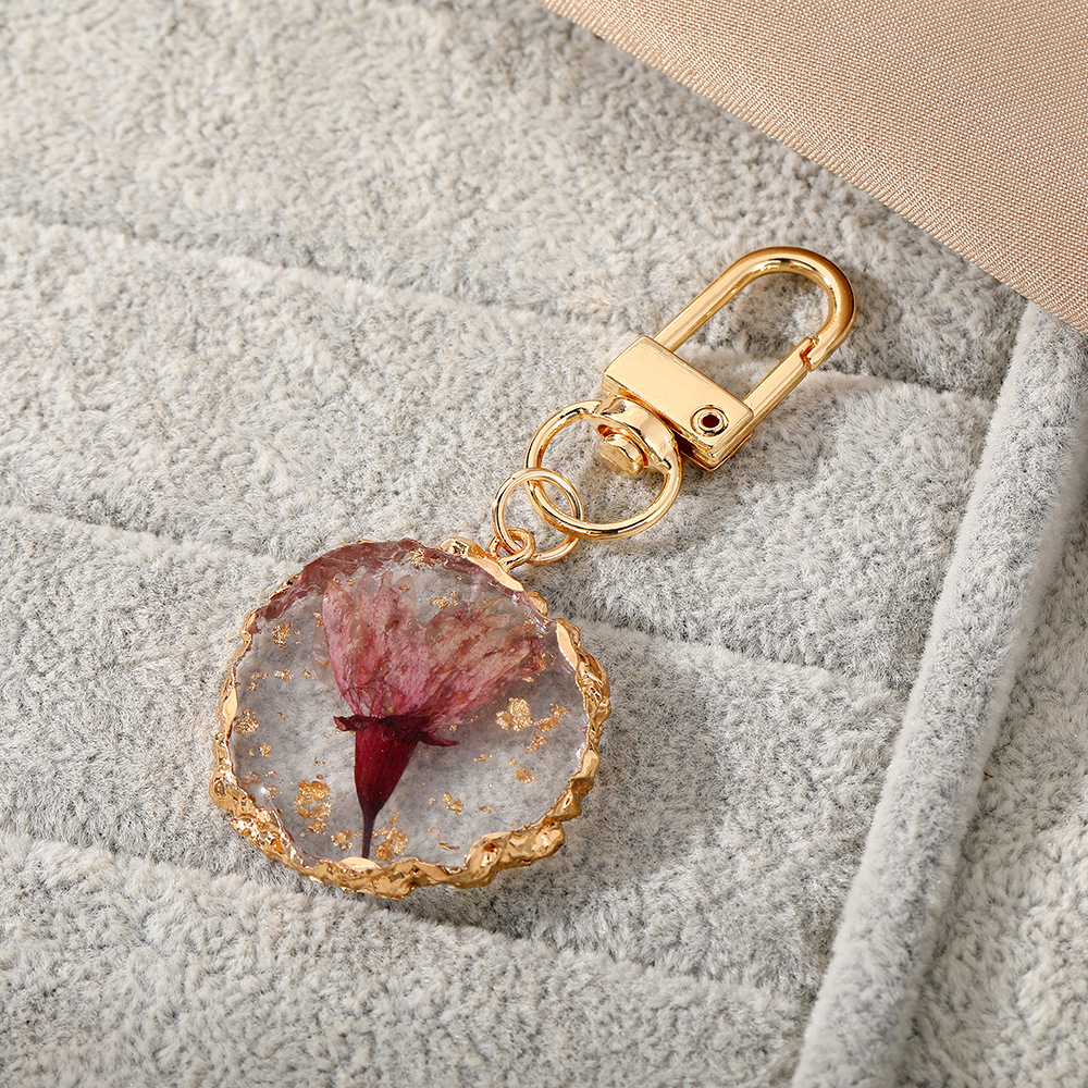 30g Weight Bag Pendant, Keychain Classification 1 Piece Quantity Holiday Occasion Dried Flower Material Flower Pattern Women's Gender Epoxy Design Pastoral Style Pastoral Flower Dried Flower Epoxy Women's Bag Pendant Keychain 2