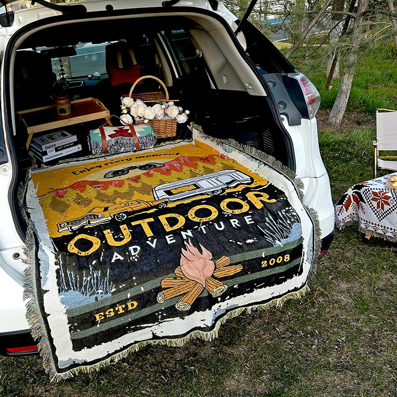 Car Trunk stall cloth coffee trunk blanket internet celebrity night market stall tablecloth camping tent decorative blanket Car Trunk stall cloth coffee trunk blanket internet celebrity night market stall tablecloth camping tent decorative blanket