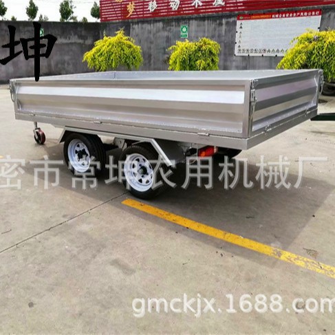 2吨自卸拖车整车镀锌全挂拖车电动控制后翻自卸拖车货物运输车