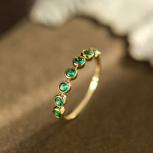 Pure 14K18K Gold Ring for Women, Bubble Ethnic Style, Retro, Simple, Cross-Border Hot Model 31563