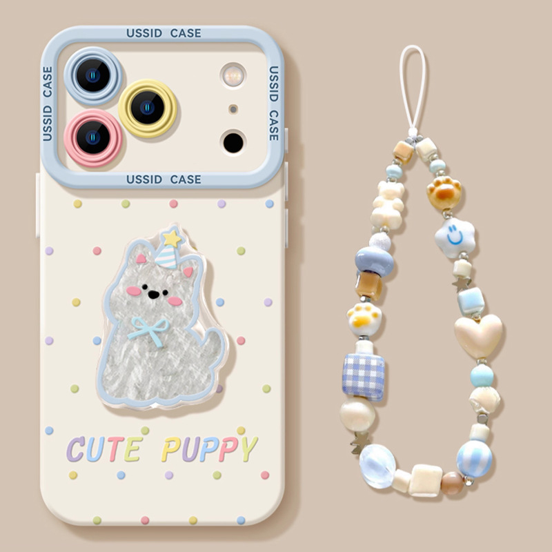 水玉模様の犬柄 iPhone 17 Pro Max用スマホケース 17 Pro 全面保護 耐衝撃 17 液体シリコン Air 保護カバー 16|undefined