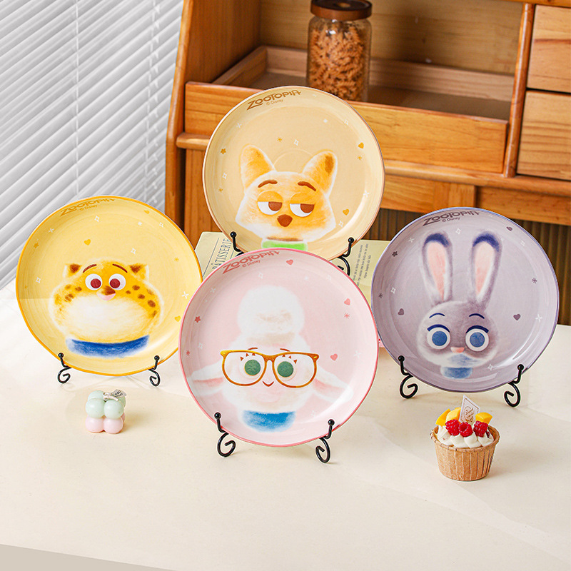Zootopia Nick Ceramic Plate Home Use Underglaze Color Children's Cute Cartoon High-Value Self-Use Wholesale Zootopia Nick Ceramic Plate Home Use Underglaze Color Children's Cute Cartoon High-Value Self-Use Wholesale
