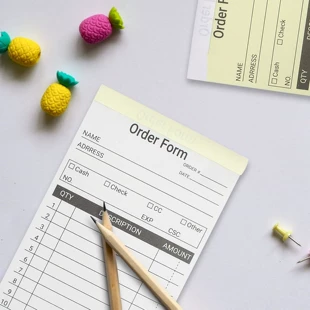 Бланк заказа ORDER FORM самокопирующийся 2 части
