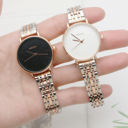 Simple invisible scale mesh belt gold fashion girls watch forest quartz watch ladies trendy watch Japanese and Korean internet celebrity