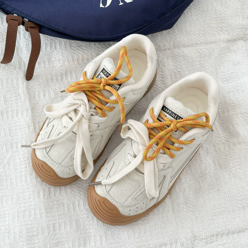 Нишевые туфли на толстой подошве женские 2024 новые ретро-цветовые морали женские туфли дикие повседневные туфли