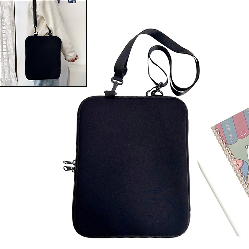 Neutral 11inch Stretch Zipper Bag Suitable for iPad Samsung Huawei Xiaomi Tablet Storage Bag Crossbody Bag Leather Case
