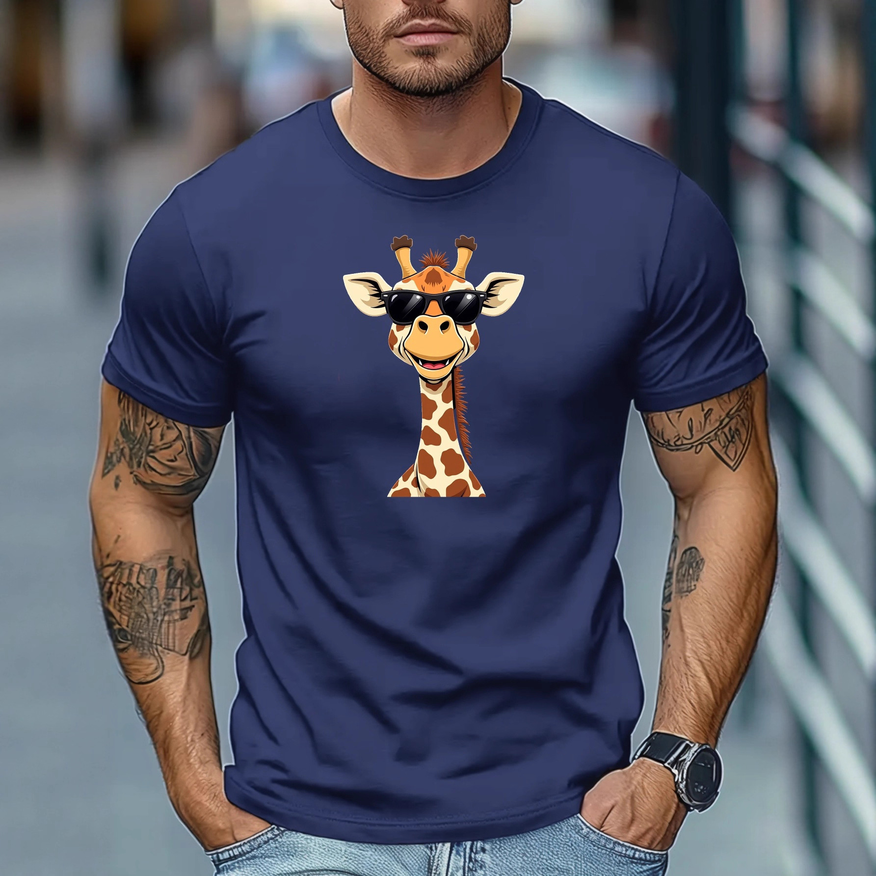 Casual Casual Men's 3D Printed Short-Sleeved Men's Summer T-Shirt Cross-Border New Animal Print