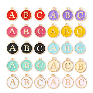 1 diy jewelry accessories drop oil bracelet earrings small pendant drop oil 26 English letters alloy bracelet pendant