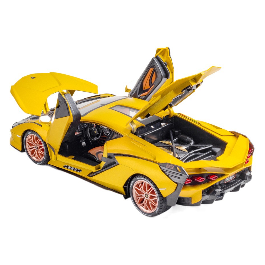 1:18 lanbo aleación modelo de coche con sonido y luz tire hacia atrás función de cuatro puertas regalo colección decoración niños juguetes