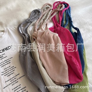 Manufacturer Can Customize Logo Corduroy Tote Shoulder Bag, Cross-Body Bag, Polyester Lining, Including Wrinkled Dumpling Bag