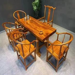 Green Xinxian Sandalwood Tea Table Tea Table and Chair Set Integrated New Chinese Tea Table and Chair Combination Okan Large Board Kung Fu Coffee Table