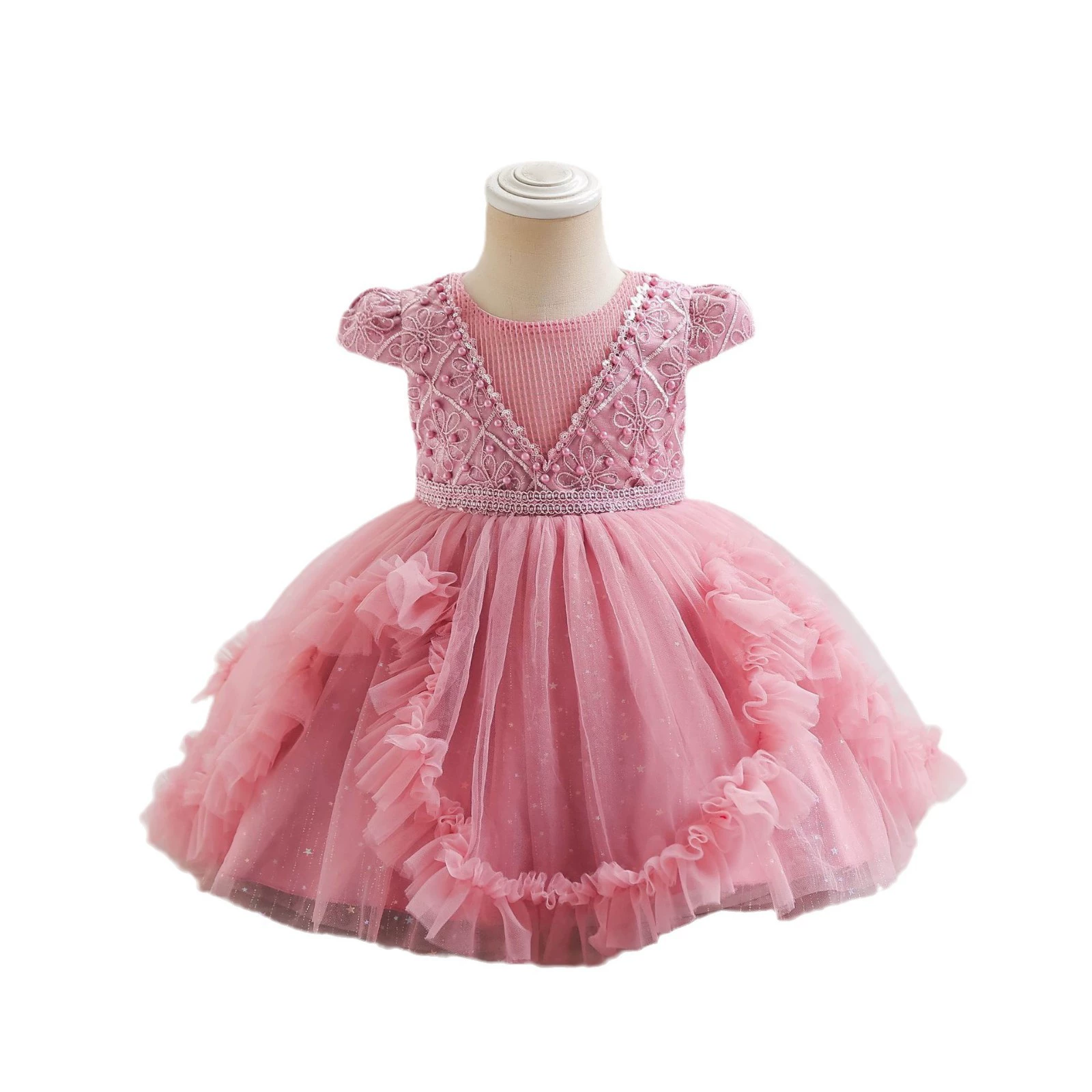 Evening dress, nail sequins, small princess costume, new collection
