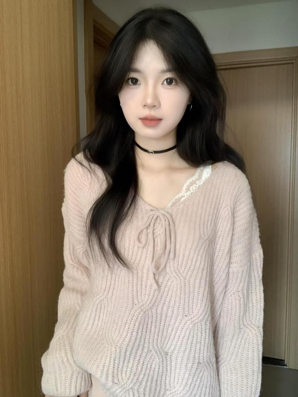 韩系长袖针织开衫女早秋季费尔岛软糯毛衣修身显瘦慵懒风外套上衣|undefined