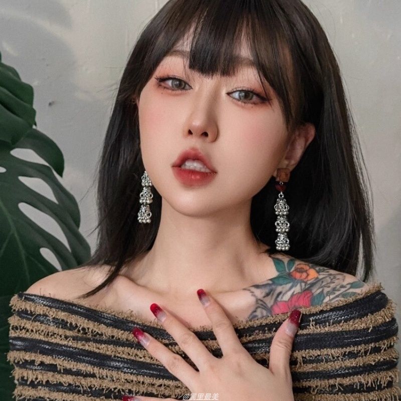 复古新中式民族风天然原木耳环做旧百搭流苏耳夹女|undefined