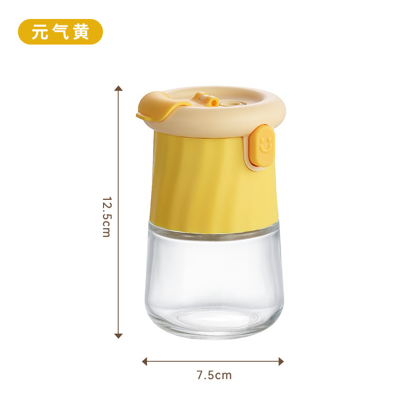 定量盐罐调料盒玻璃厨房调料罐子防潮密封调味罐家用按压式控盐瓶|undefined