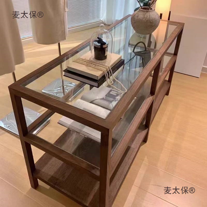 服装店实木中岛柜流水台女装店陈列桌摆台饰品展示架鞋包店麦太保
