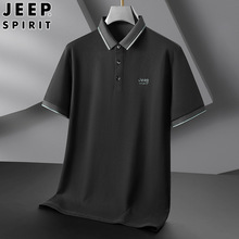 JEEP SPIRIT男士2024夏季新品短袖POLO衫中青年款商务翻领T恤衫