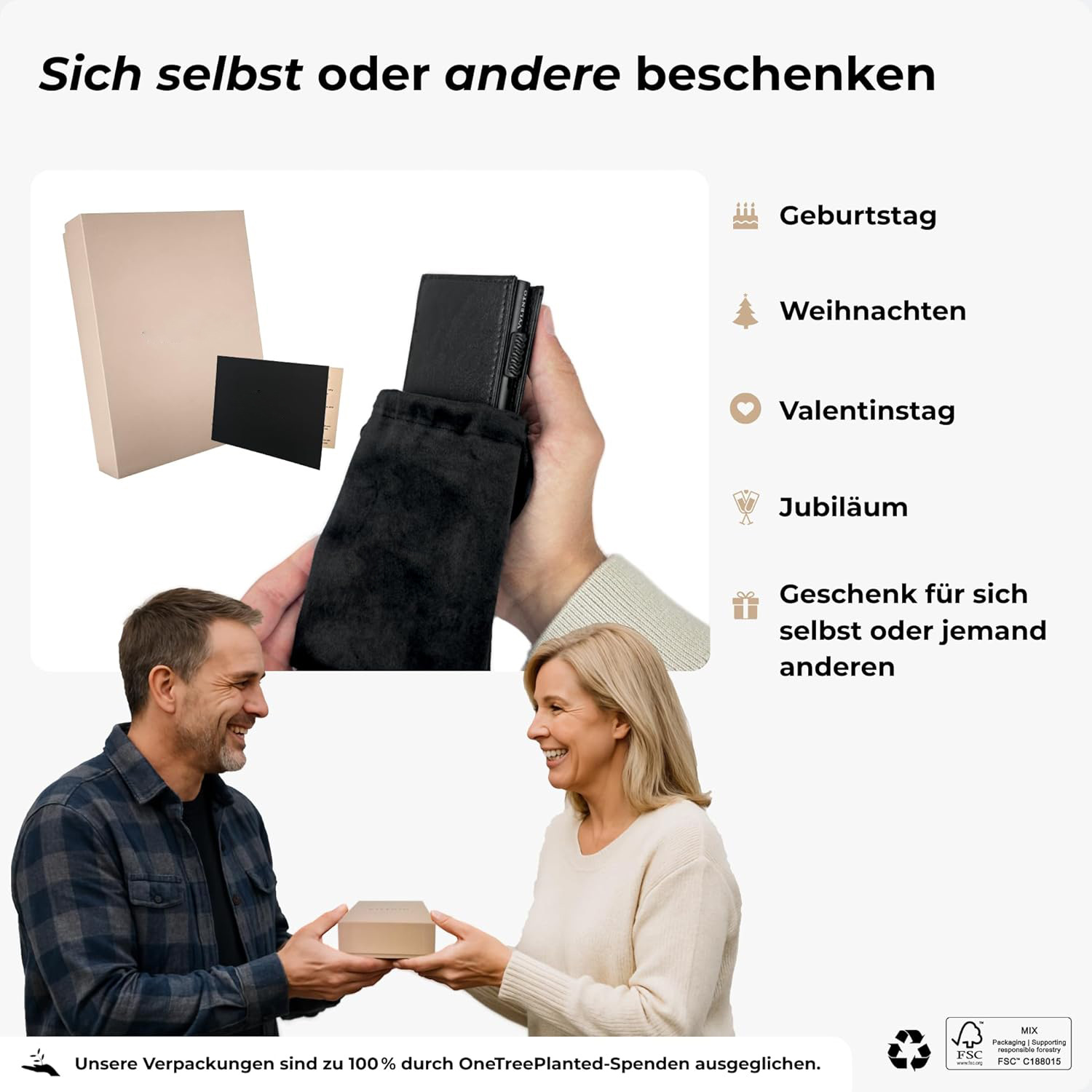 Amazon RFID imitación antimagnética billetera de cuero creativa metal de aluminio bolsas de tarjetas dobles cartera de hombre