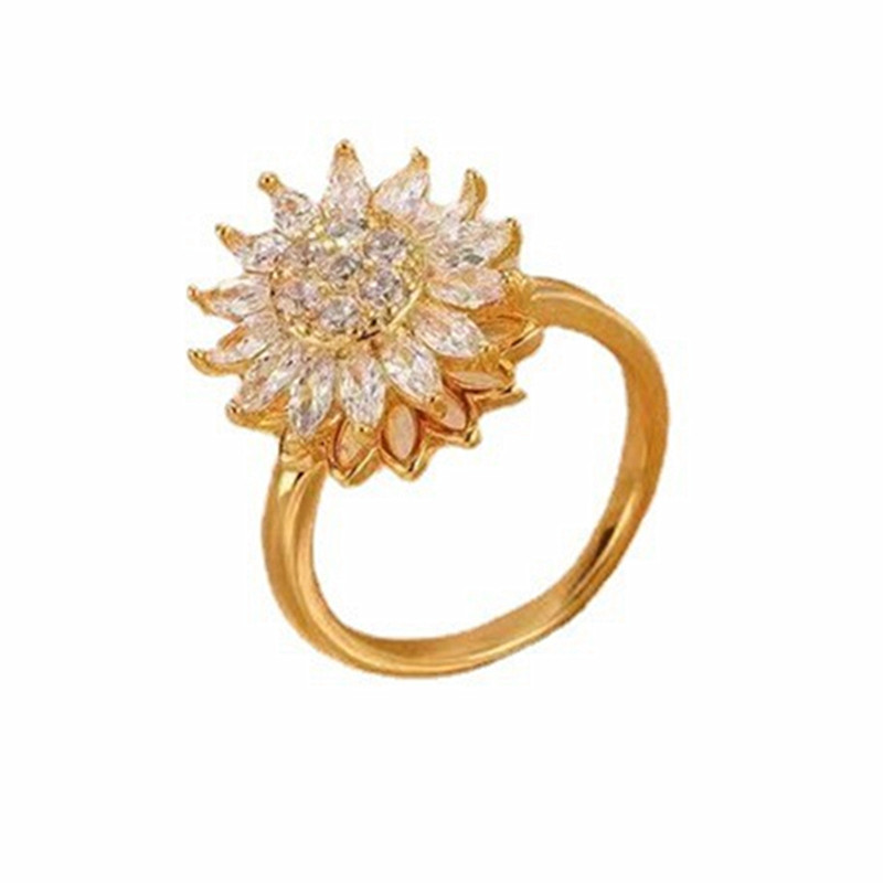 Flower Pattern Titanium Steel Simple Style Fashion Plating Flowers Flower Zircon Necklace