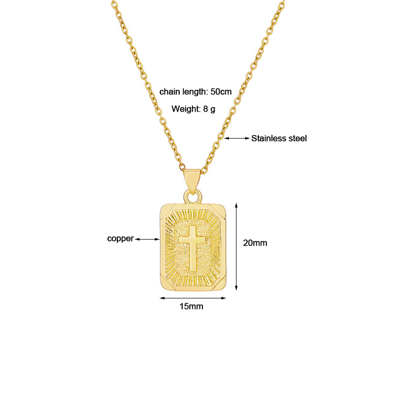 13g Weight 0.03µm Gold Plating Thickness Copper Simple Style Plating Geometric Pendant Necklace