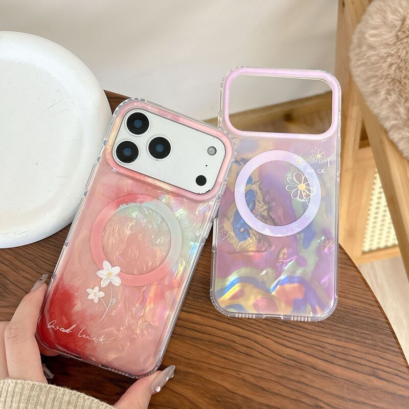 Sfumato Shell Pattern Flowers Suitable for Apple 17Promax Mobile Phone Case Magnetic Suction 16Pro Protective Cover 15/17 New Style Sfumato Shell Pattern Flowers Suitable for Apple 17Promax Mobile Phone Case Magnetic Suction 16Pro Protective Cover 15/17 New Style