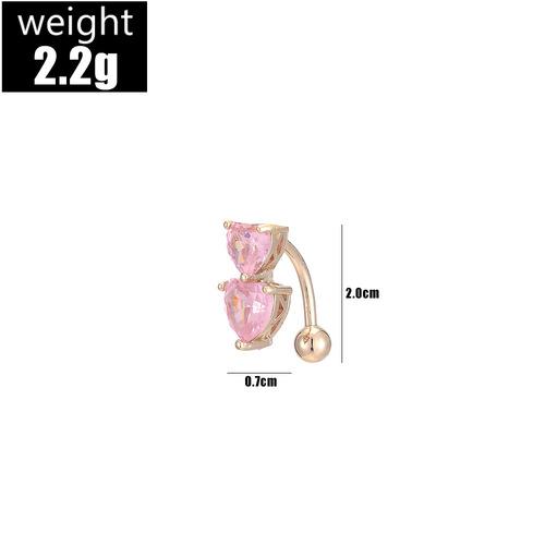 Exclusively for foreign trade, AliExpress hot-selling navel jewelry, cross-border European and American personalized double love rhinestone navel navel jewelry wholesale