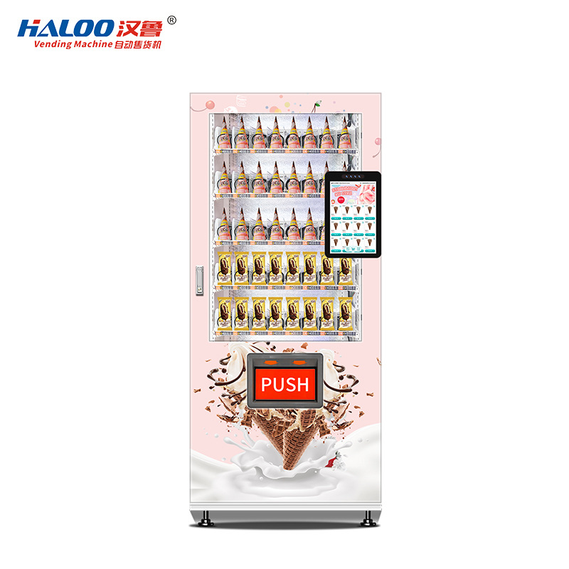 Hanlu congelado máquina expendedora de helados pantalla táctil máquina expendedora no tripulada fabricante comercial