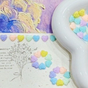 8mm Solid Color Sugar Heart Peach Heart Nail Art Wearable Nails Children's Nail Baby Clothes Bar Mini Food Toy Handmade DIY