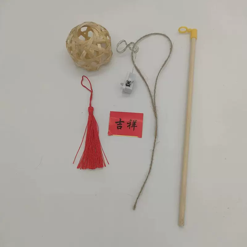中秋端午花灯竹编塑料灯笼古风杆子流苏兔子凉亭挂牌铁杆配件春节