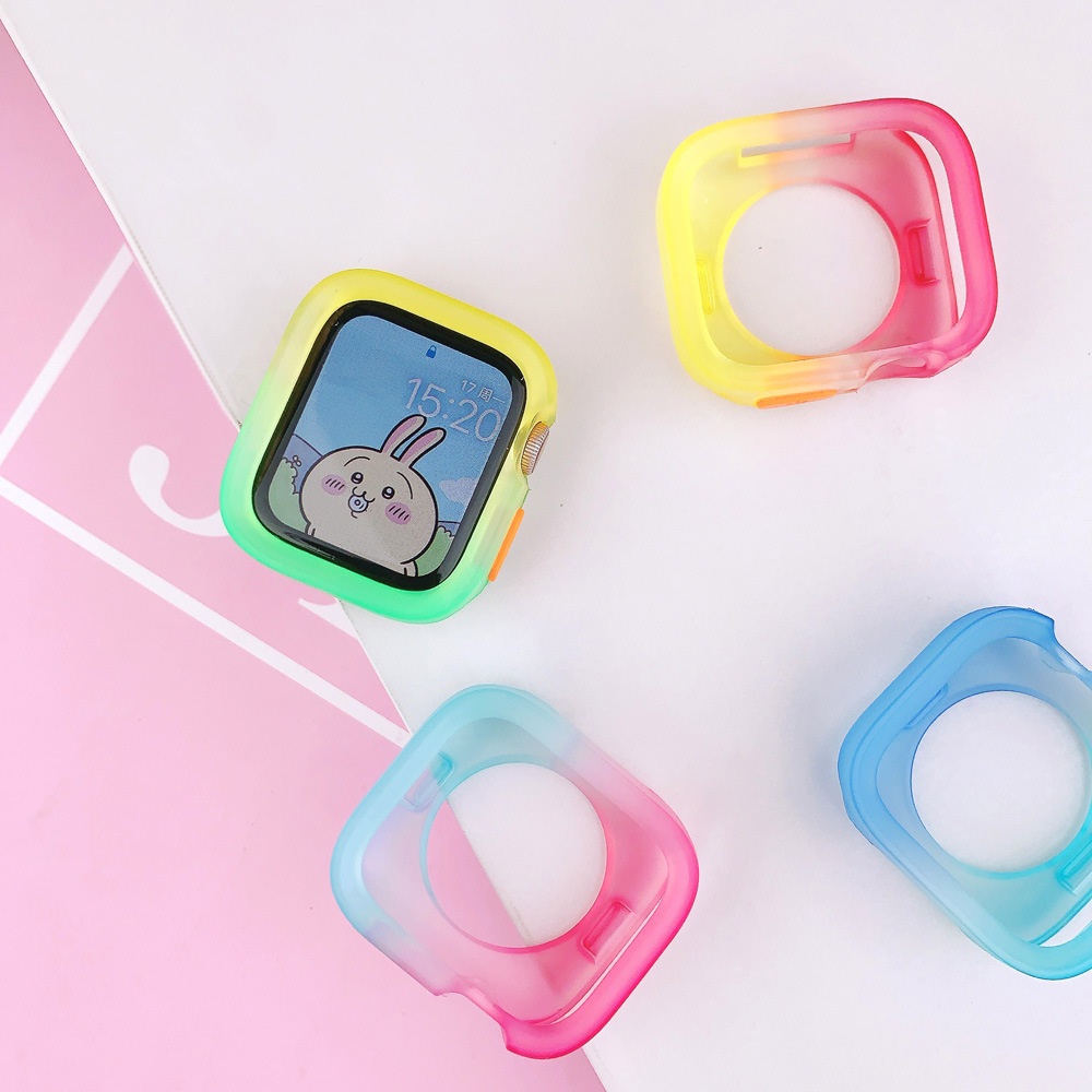 iwatch gelatina caramelo color dial cubierta para Apple Watch silicona TPU cubierta suave