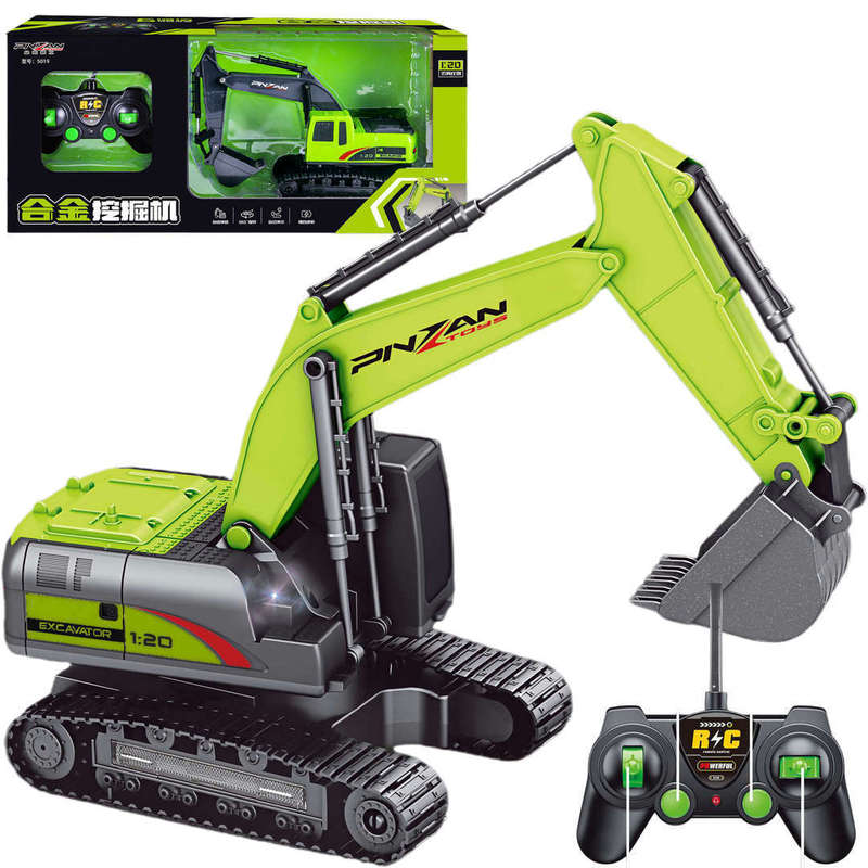 6-Channel Alloy Charging Wireless Remote Control Excavator 5019A Boy Artificial Engineering Vehicle Kidsren's Toys Wholesale