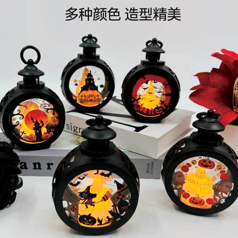 led电子蜡烛万圣节手提南瓜灯装饰风灯蜡烛灯摆件节日节日布置|undefined