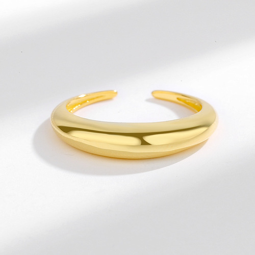 s925 sterling silver arc glossy ring for women ins trend simple geometric hand ornaments cold style personalized vegetarian ring index finger ring
