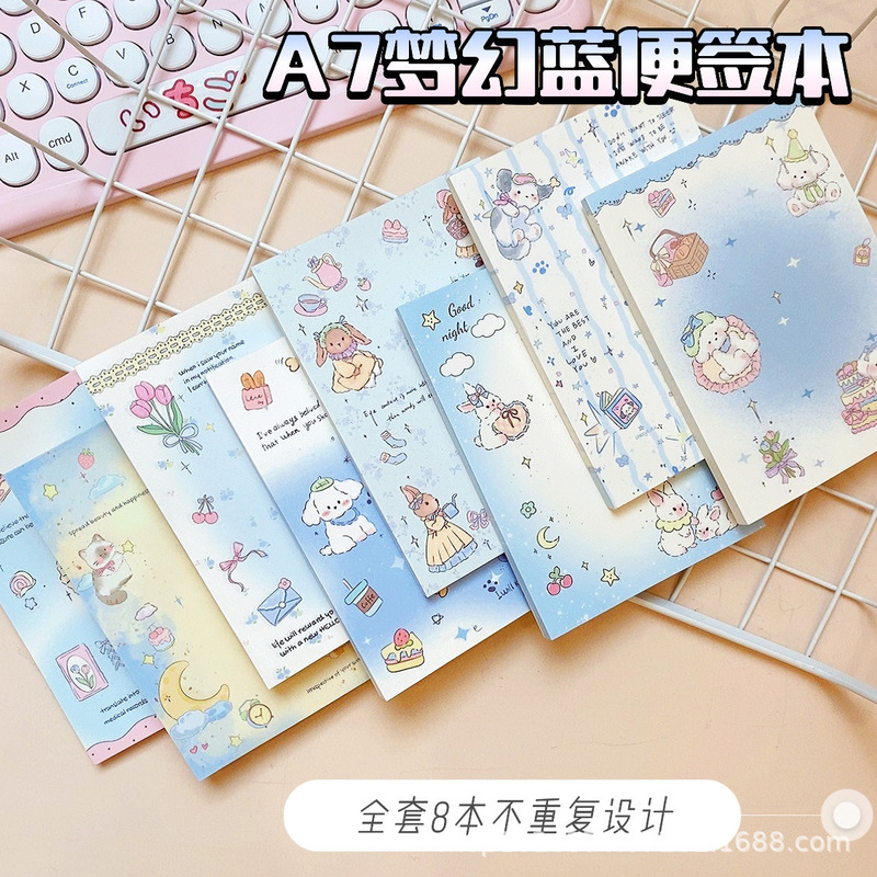 A7 Notebook Collection High-Quality Ins Style Cute Fresh Pocket Notebook Cartoon Girly Journal Material