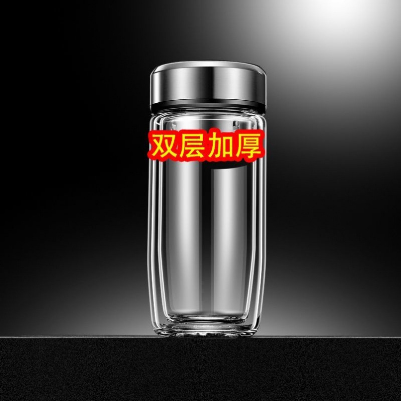 双层中空钢化玻璃杯摔不烂的保温水杯茶水分离男士防摔耐高温无|undefined