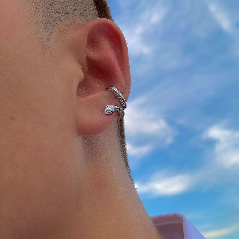 Snake-shaped Clip Men Without Pierced Ears, Snake-shaped Ear Bone Clip, Light Luxury High- Accessory, Gift For_voghion.com