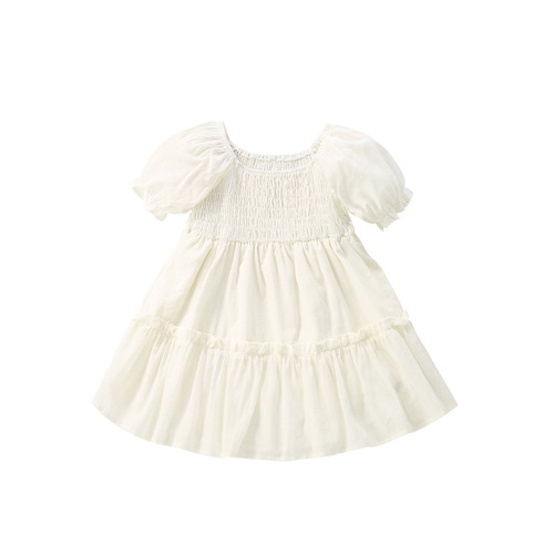 Malwee Children's Princess Dress Summer New Arrival European and American Middle and Small Children Fashion Little Girl Short Sleeve Girls' Dress