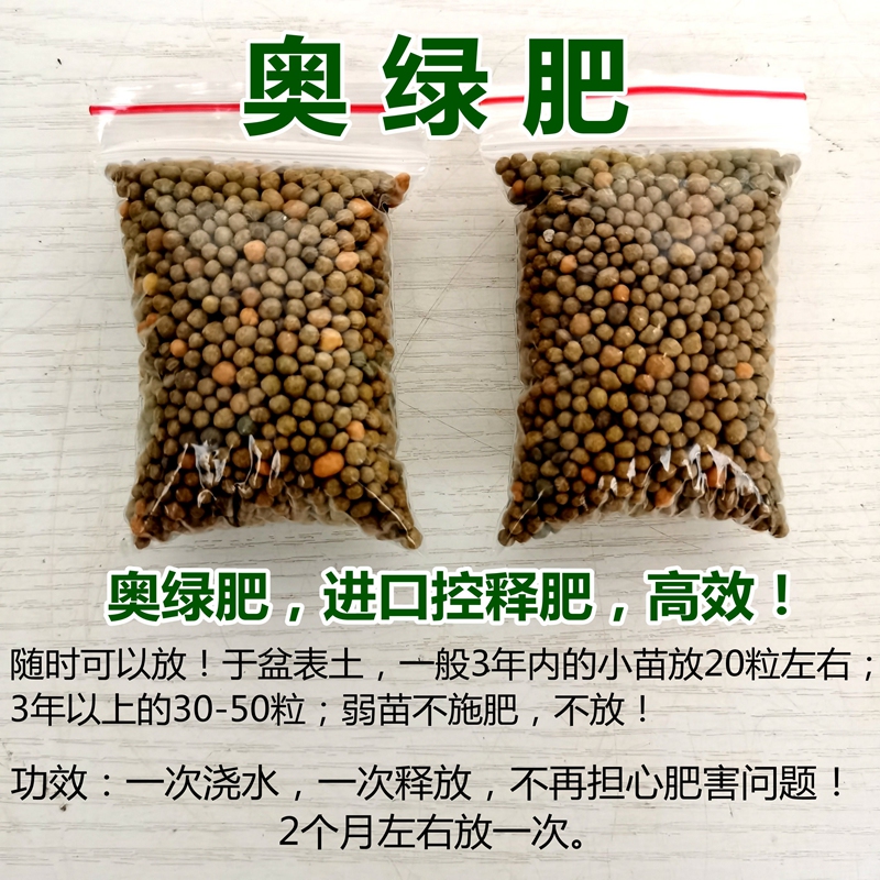 녹색 비료의 두 개의 작은 봉지를 분지 표면 토양에 직접 넣을 수 있습니다.