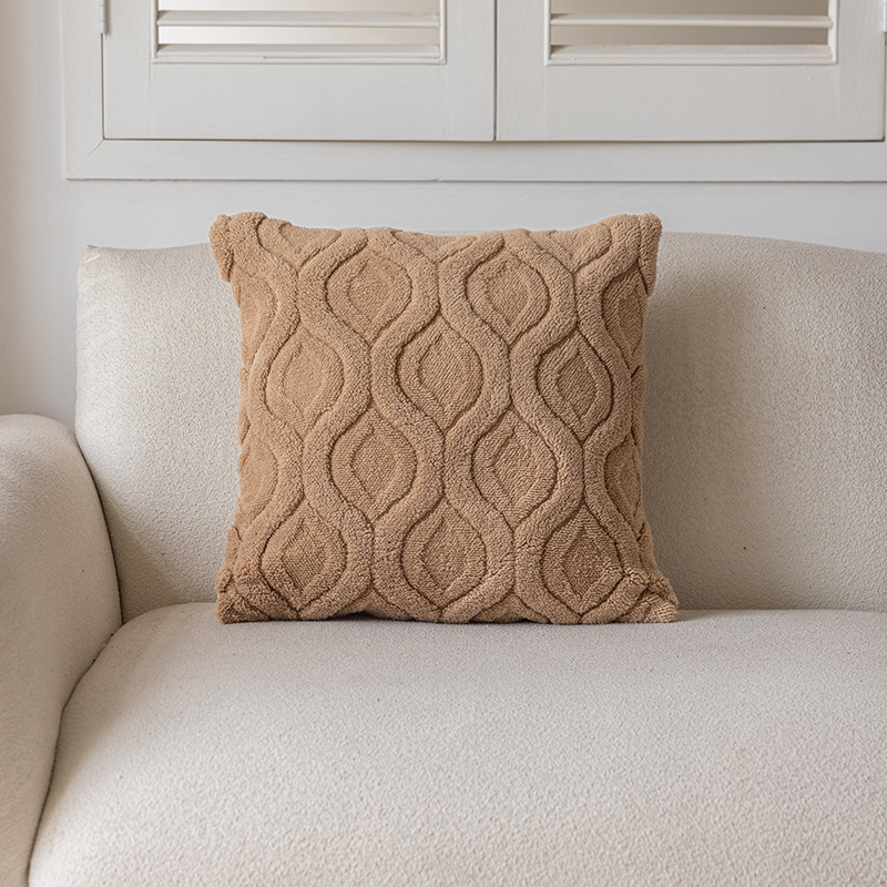 Cojín de sofá de felpa de color sólido, moderno y minimalista, para sala de estar, decoración de habitación modelo, cojín para cabecera