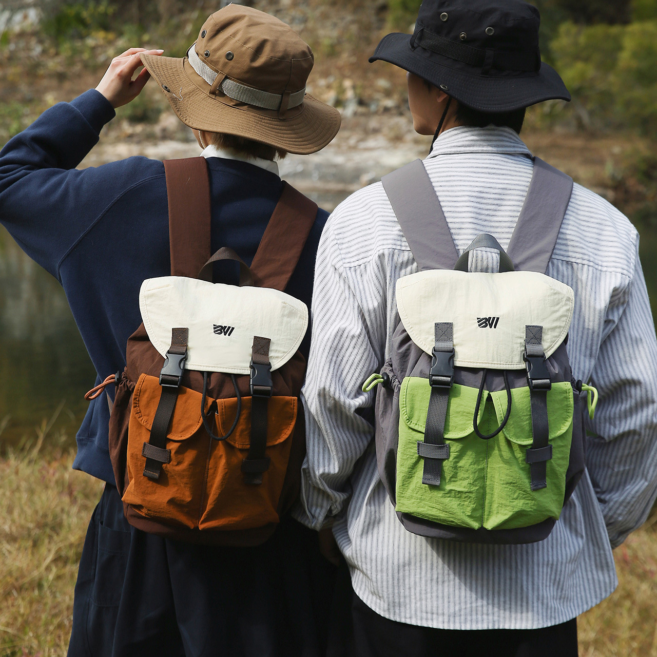 Cross-Border New Mountain-Style Outdoor Sports Hiking Bag, Simple and Versatile Color-Blocking Backpack, Lightweight Travel and Leisure Backpack